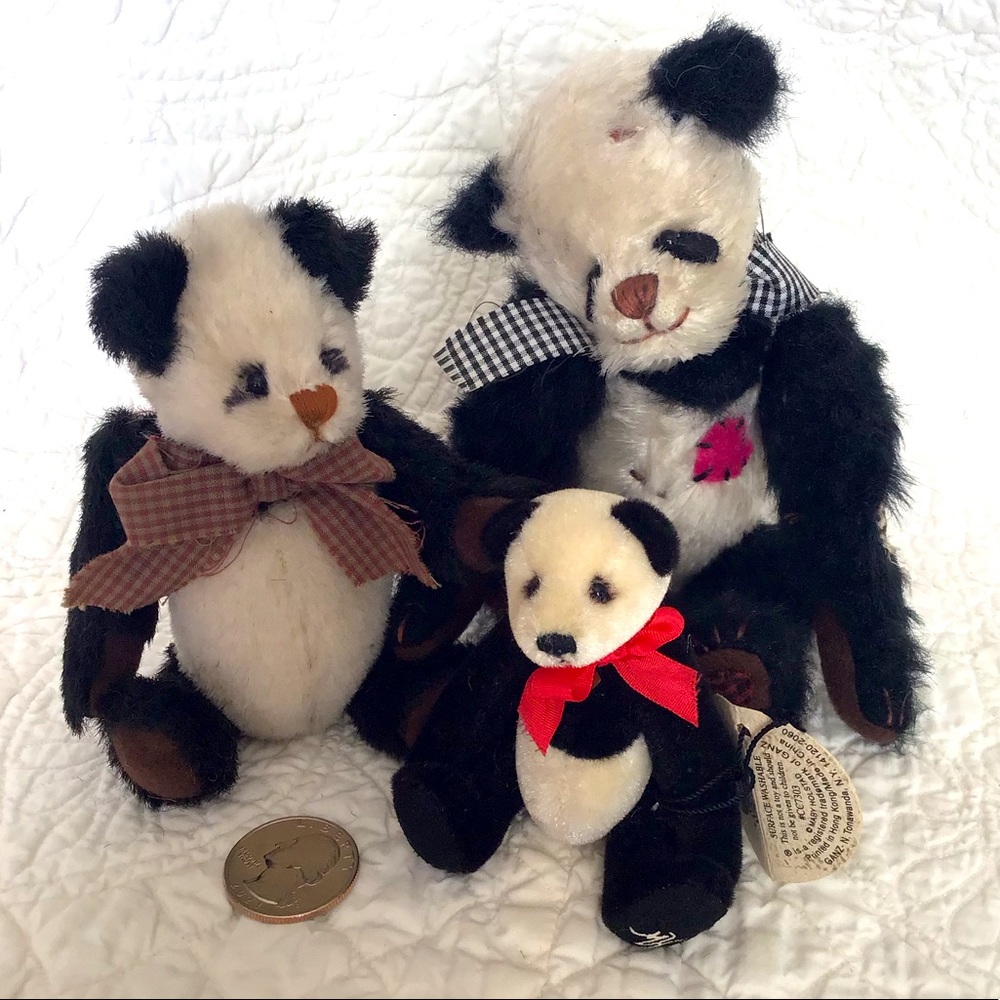 Ganz Cottage Collectibles trio Panda Teddy Bears